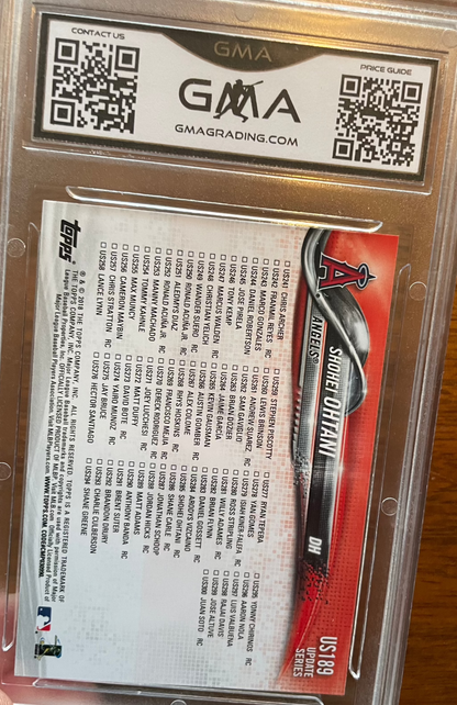 2018 Topps Update #US189 Shohei Ohtani Rookie RC GMA 10 baseball card, graded perfect 10.