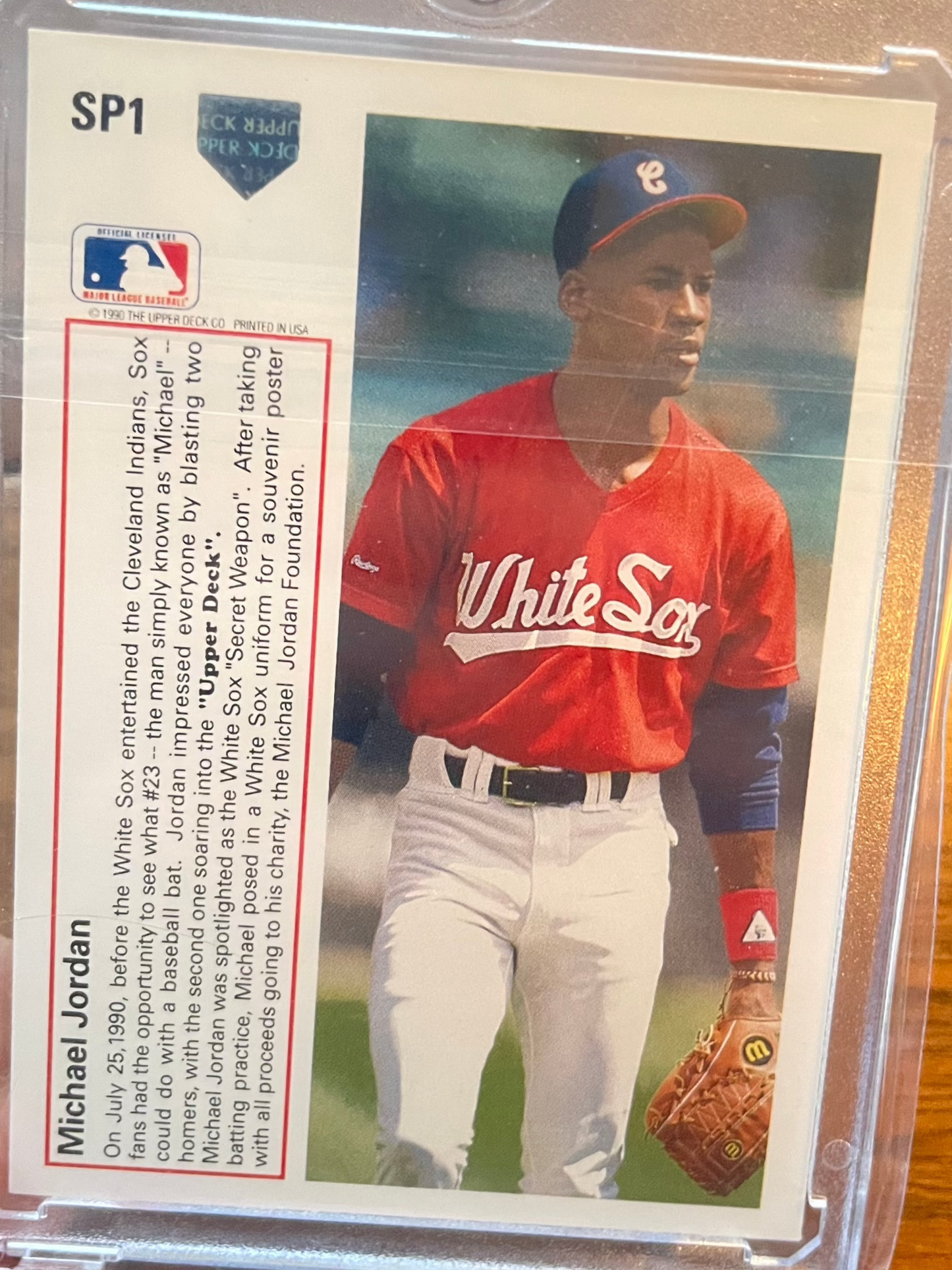 1991 Upper Deck #SP1 Michael Jordan RC Rookie Chicago White Sox collectible card.