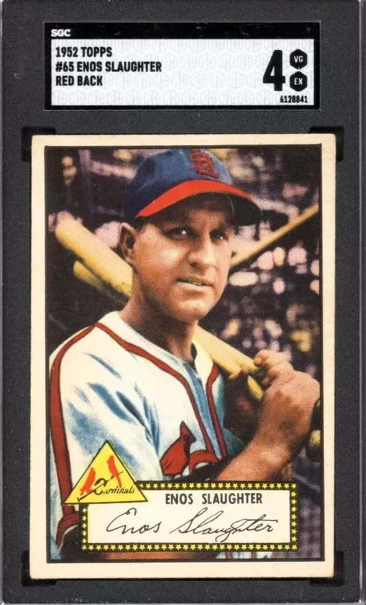 Enos Slaughter 1952 Topps SGC 4 baseball card.