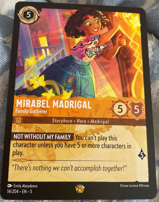 Disney Lorcana Mirabel Madrigal Family Gatherer Legendary card 14/204 Shimmering Skies expansion