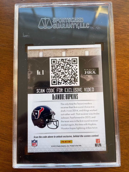 Auction Item: 2013 Panini Prizm Hrx DEANDRE HOPKINS RC ROOKIE Card #8 SGC 9.5 Kansas City Chiefs