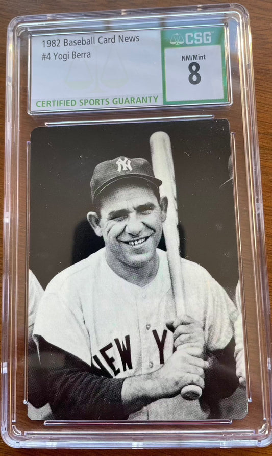 1982 Baseball Cards Yogi Berra 4 HOF, collectible baseball card.