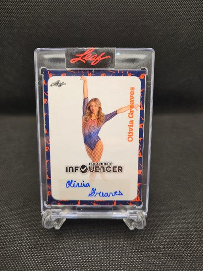 2023 Leaf Pop Century Olivia Greaves autograph card 307/408, elite gymnast and influencer.