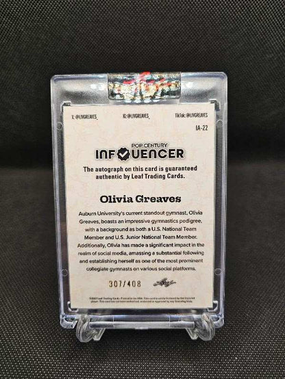 2023 Leaf Pop Century OLIVIA GREAVES Influencer Gymnastics Autograph 307/408