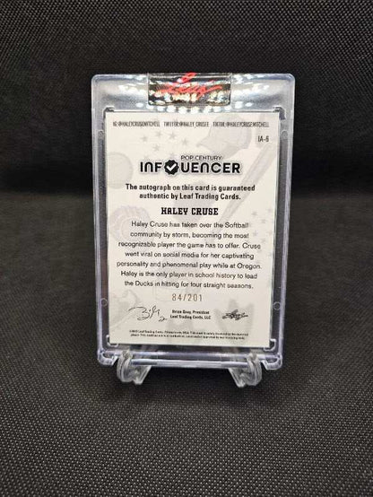 2023 Leaf Pop Century HALEY CRUSE Influencer Softball Autograph 84/201