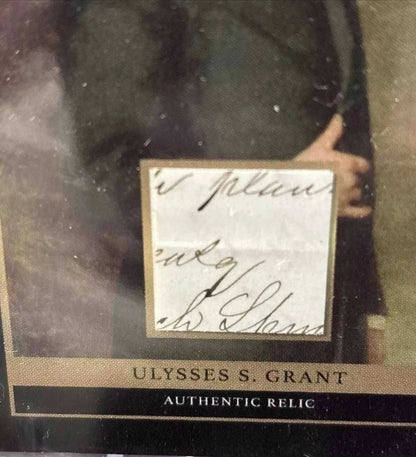 Auction Item: Ulysses S. Grant Relic Card – Authentic Handwriting Fragment – Presidential Signature Cut