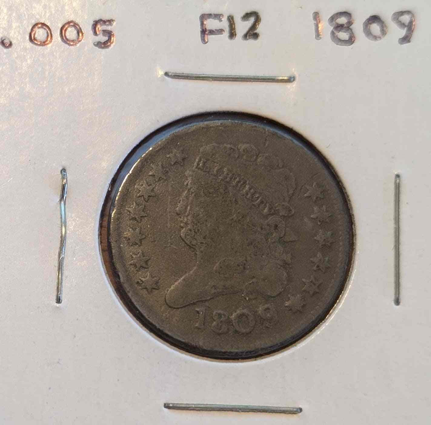 1809 Classic Head Half Cent coin showcasing its elegant design for collectors.