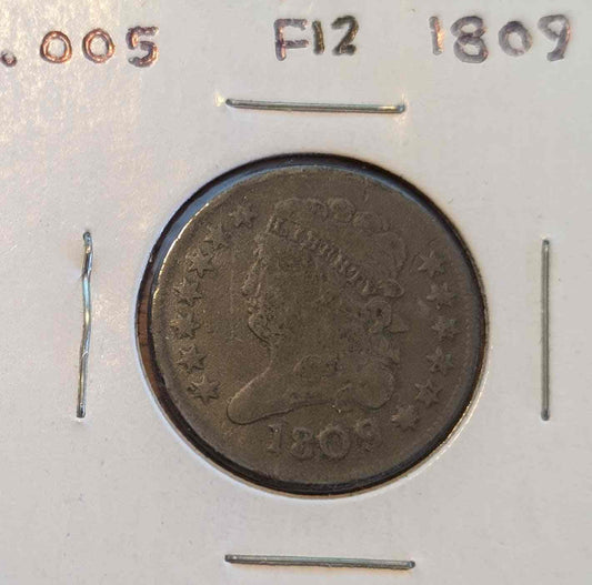 1809 Classic Head Half Cent coin showcasing its elegant design for collectors.