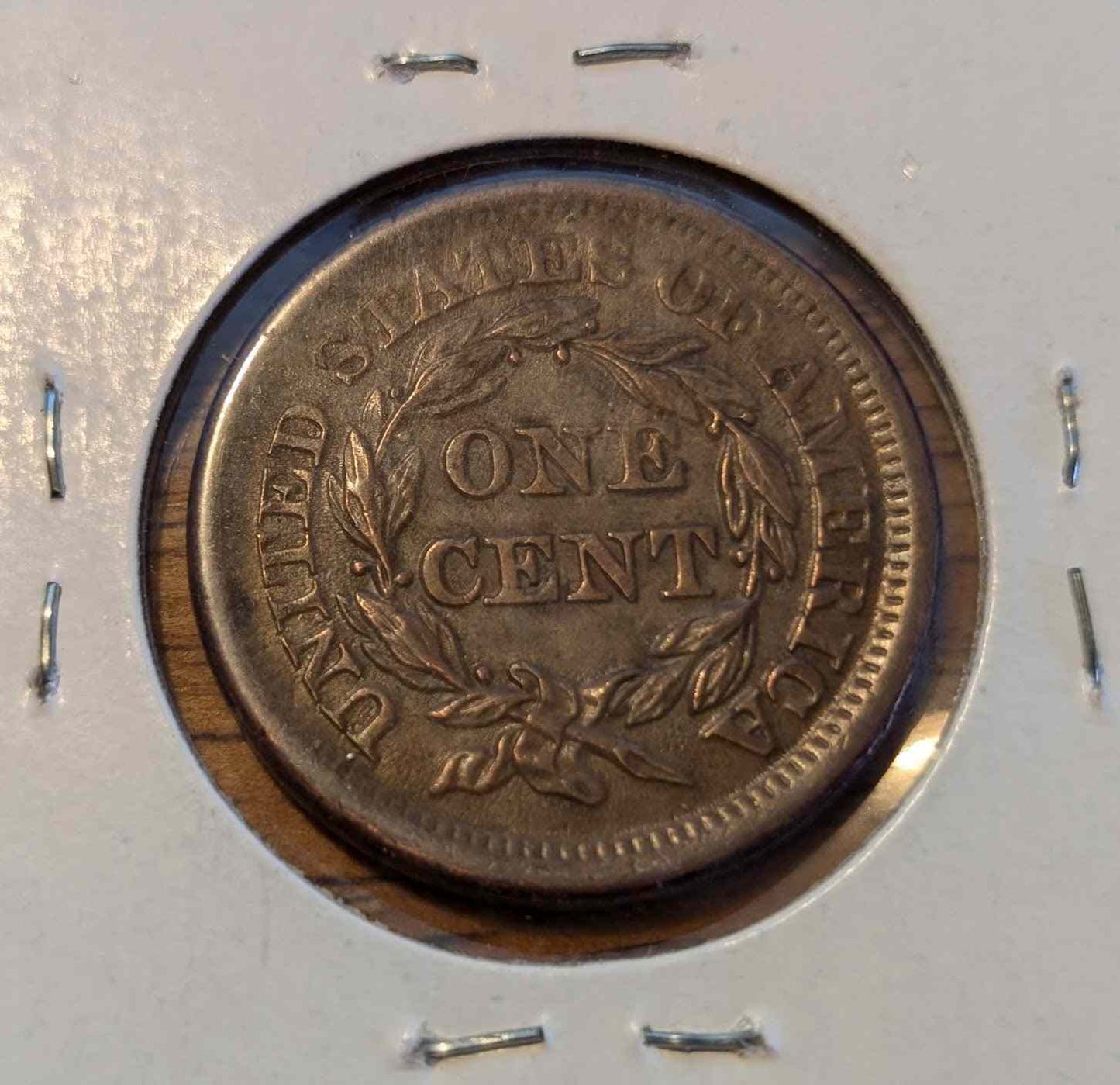 1856 Braided Hair Large Cent with slanting 5 design.