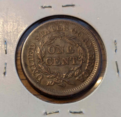 1856 Braided Hair Large Cent with slanting 5 design.