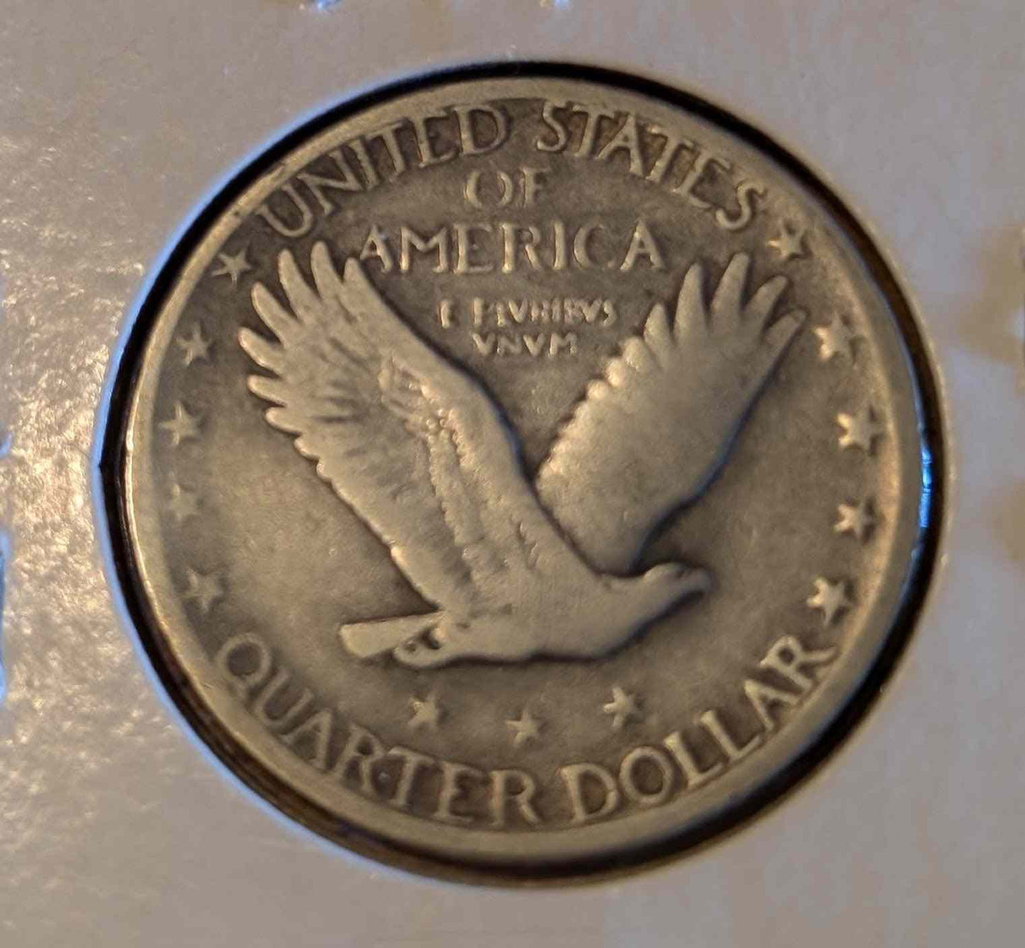 1926 Standing Liberty Quarter, fine silver collectible coin.
