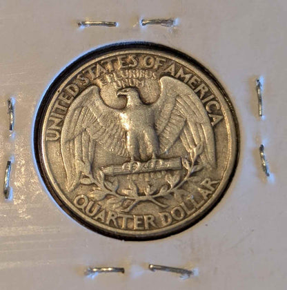 1932 Washington Quarter with bald eagle, 90% silver coin, collectible.