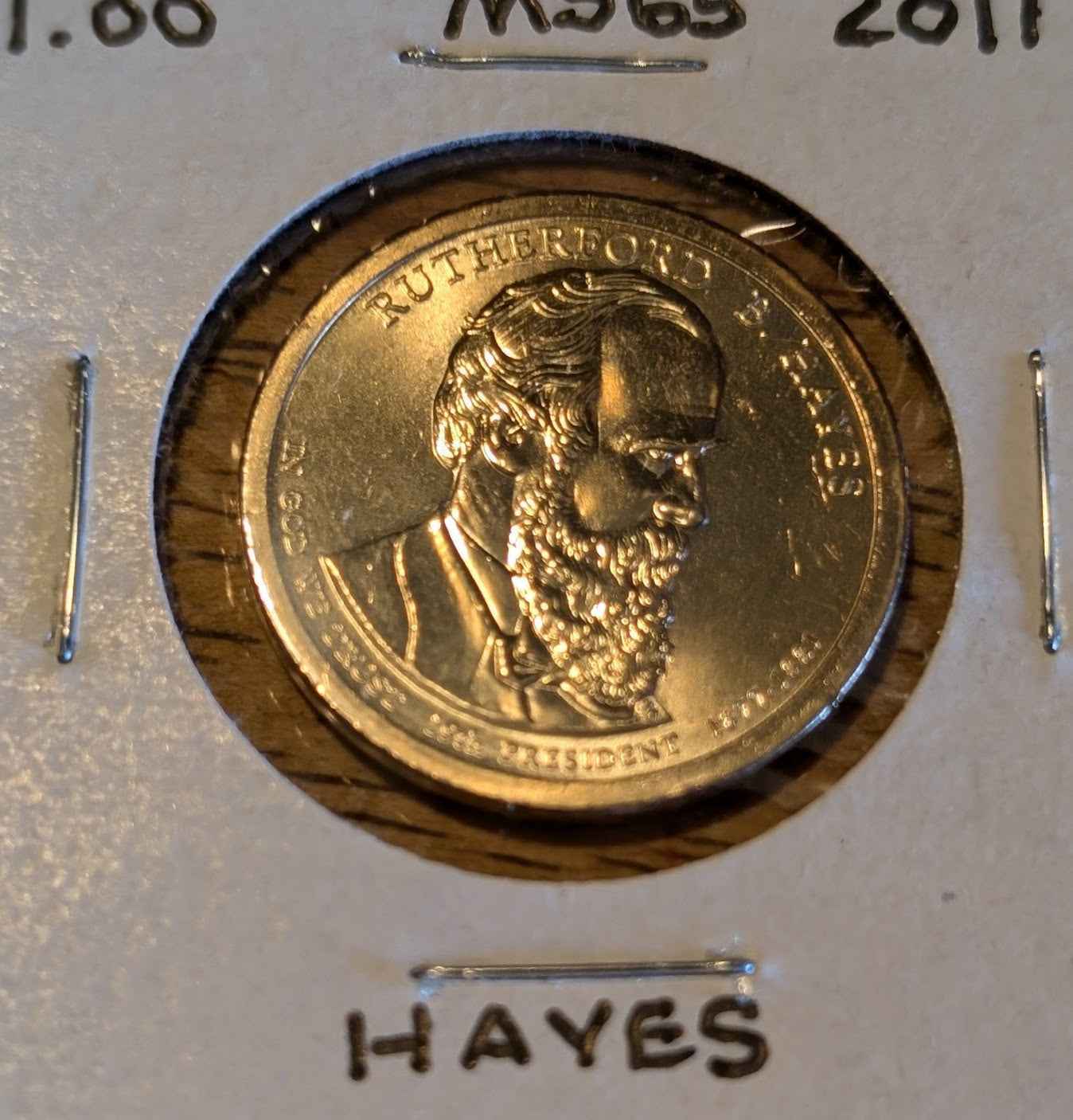 2011 Rutherford B. Hayes Presidential Dollar coin, mint condition.