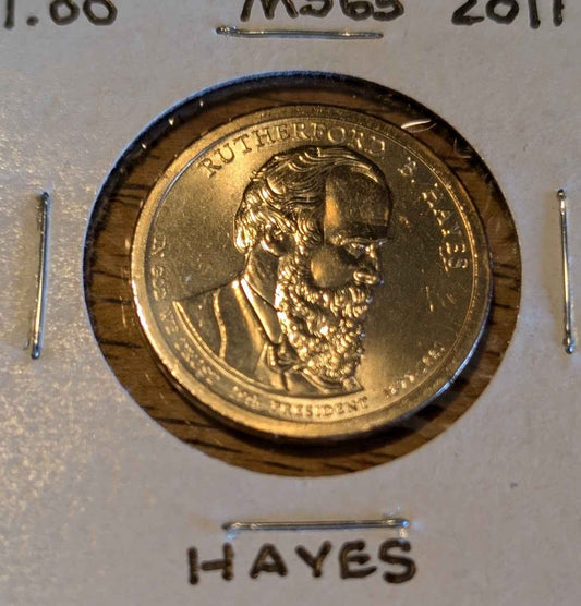 2011 Rutherford B. Hayes Presidential Dollar coin, mint condition.
