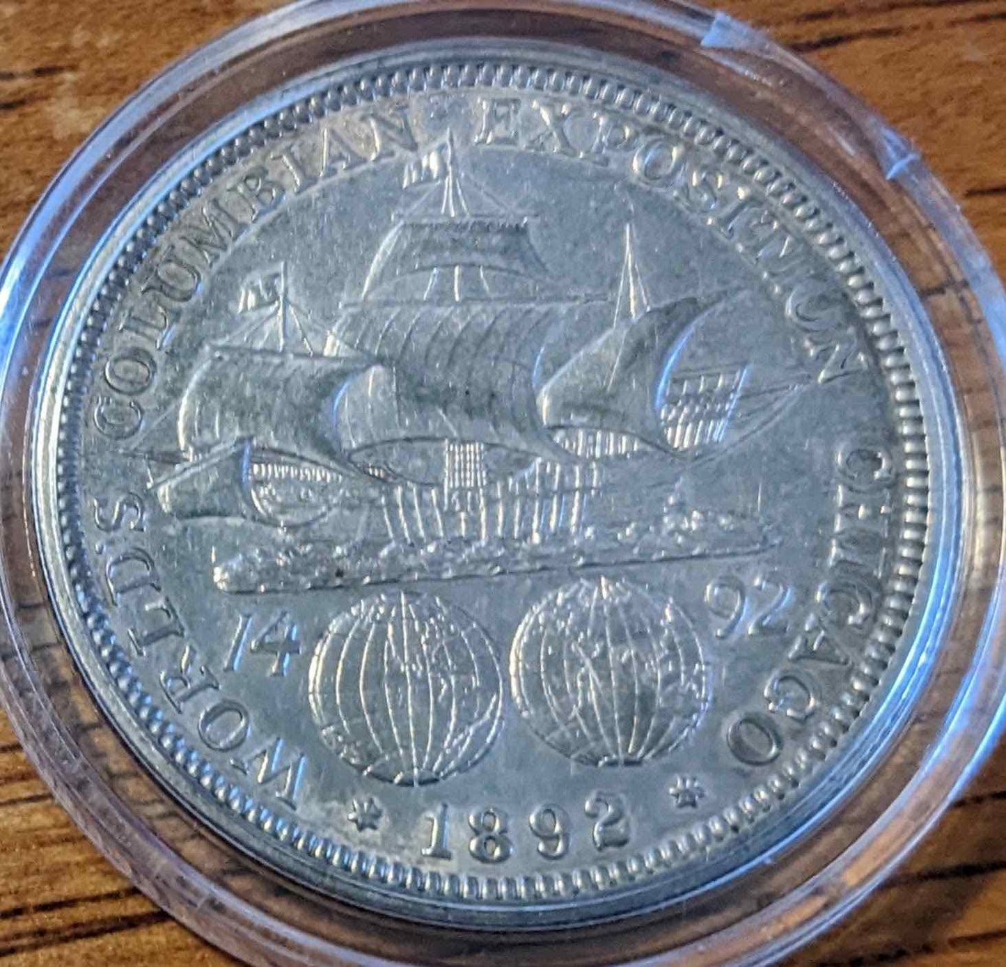 1892 Columbian Half Coin celebrating Columbus's voyage, collectible item.