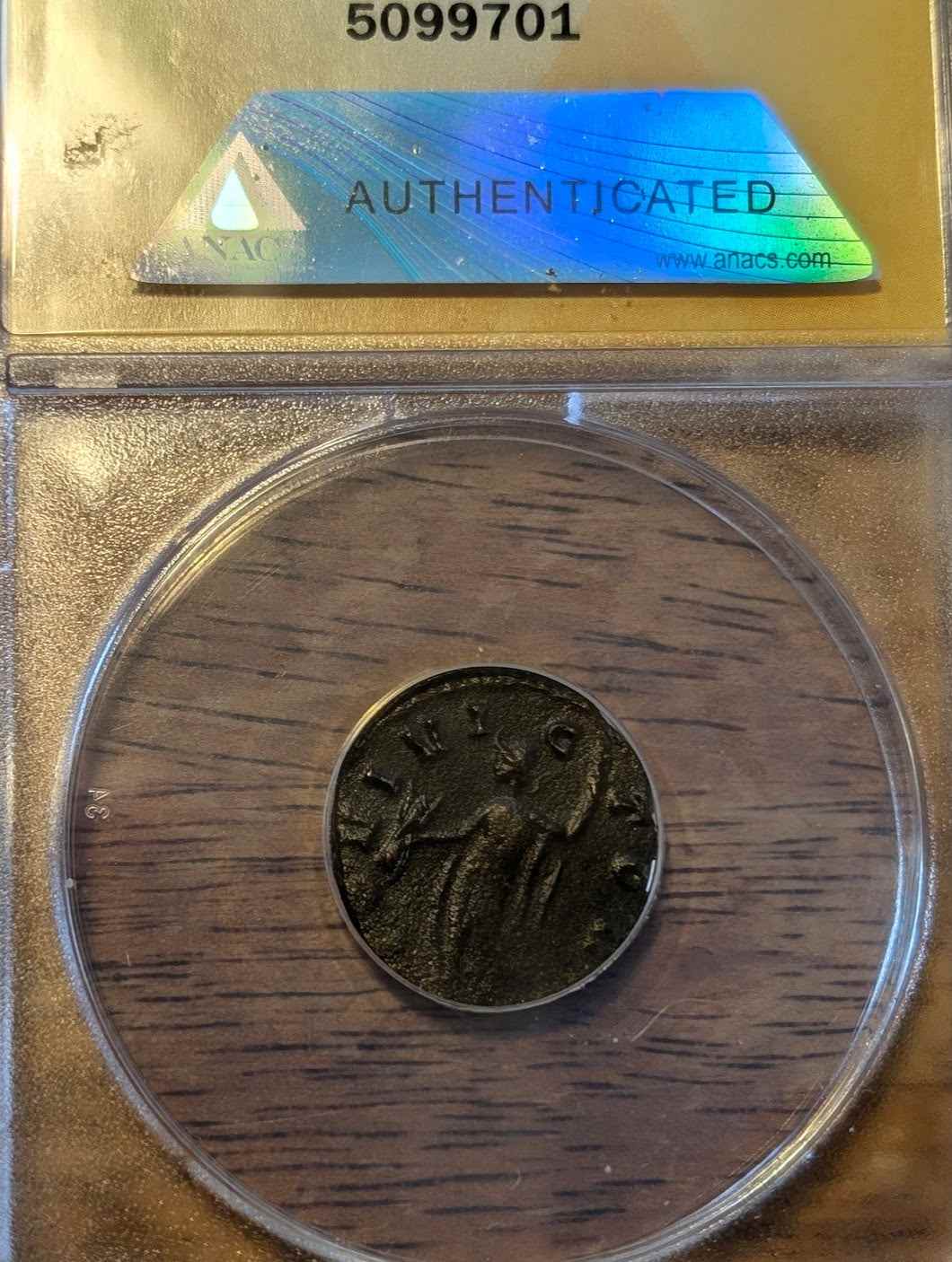 Roman Claudius II Gothicus AE Antoninianus coin, 268-269 AD, Rome Mint, graded VF30.