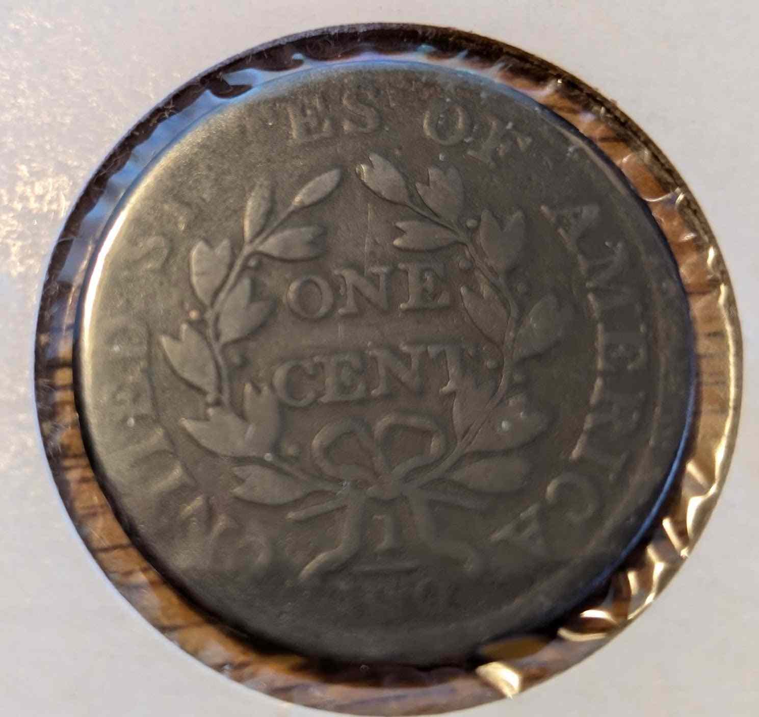 1803 Draped Bust Large Cent coin with small date and large fraction design in protective casing.