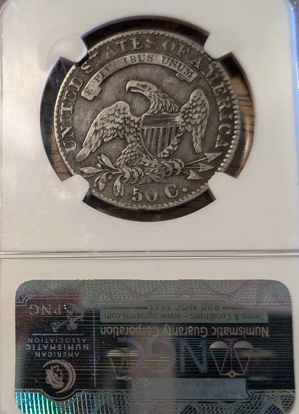 1832 Capped Bust Half coin VF25, small letters design in holder.