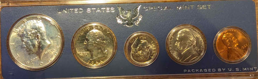 1966 US Mint Uncirculated Coin Set, BU coins in original packaging.