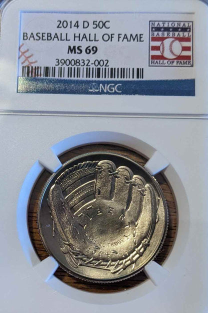 2014-D Baseball Hall of Fame Commemorative Half-Dollar MS69 coin.