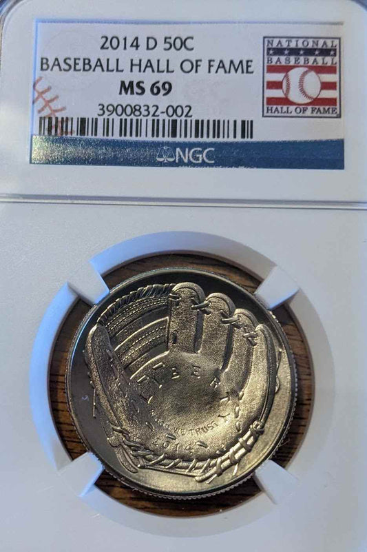 2014-D Baseball Hall of Fame Commemorative Half-Dollar MS69 coin.