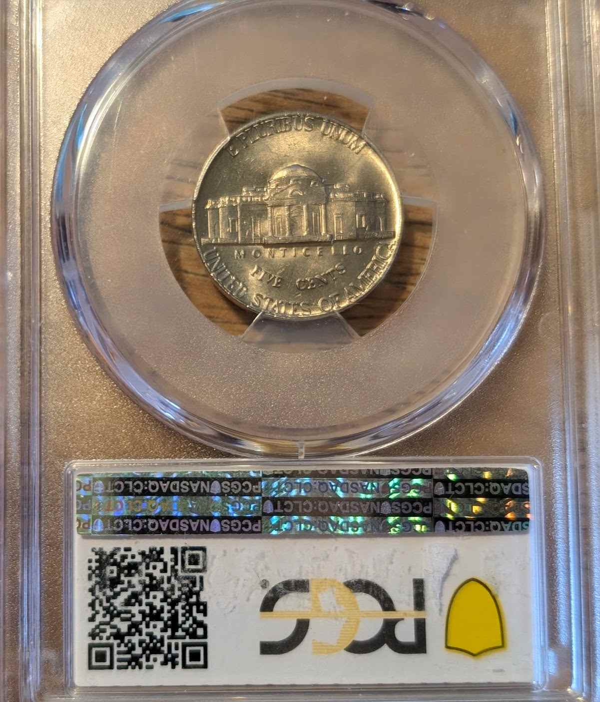 1974 Jefferson nickel MS64 graded and encased, ideal for coin collectors.