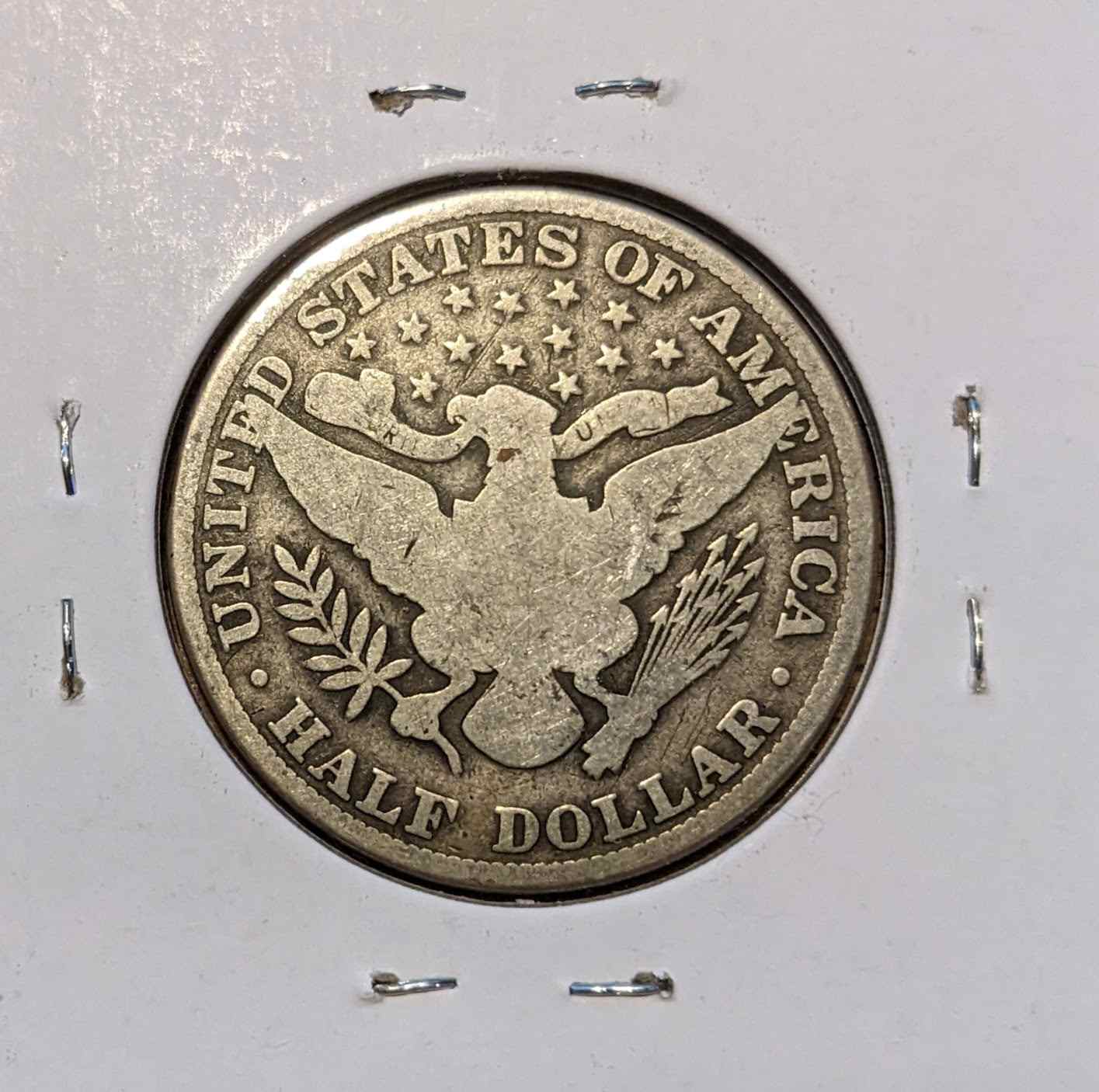 1906 Barber Half coin, 90% silver, featuring a classic American design.