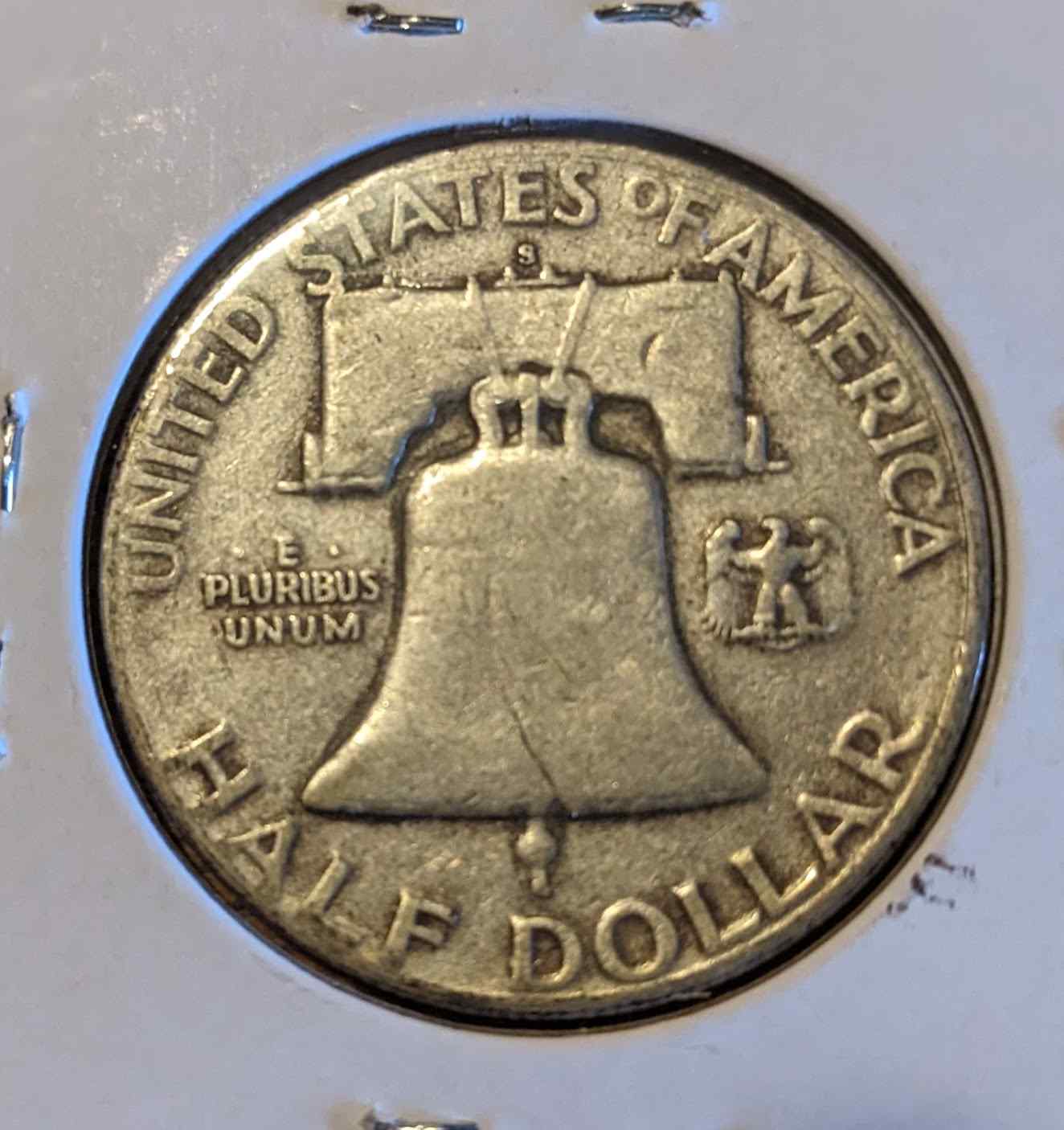 1952 S Franklin Half Dollar coin featuring the Liberty Bell.