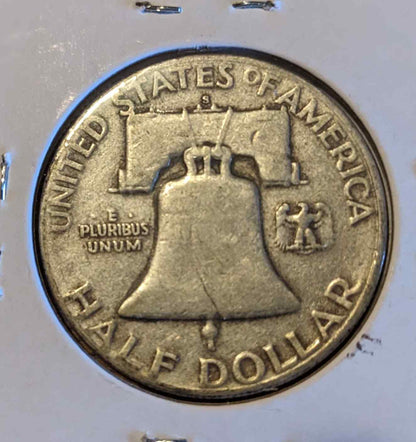 1952 S Franklin Half Dollar coin featuring the Liberty Bell.