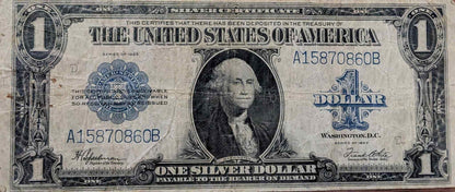 1923 US Large Silver Certificate with blue seal in VG10 condition.