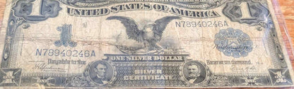 1899 US Large Black Eagle Silver Certificate in collectible condition.