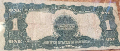 1899 US Large Black Eagle Silver Certificate, historic currency, collectible.