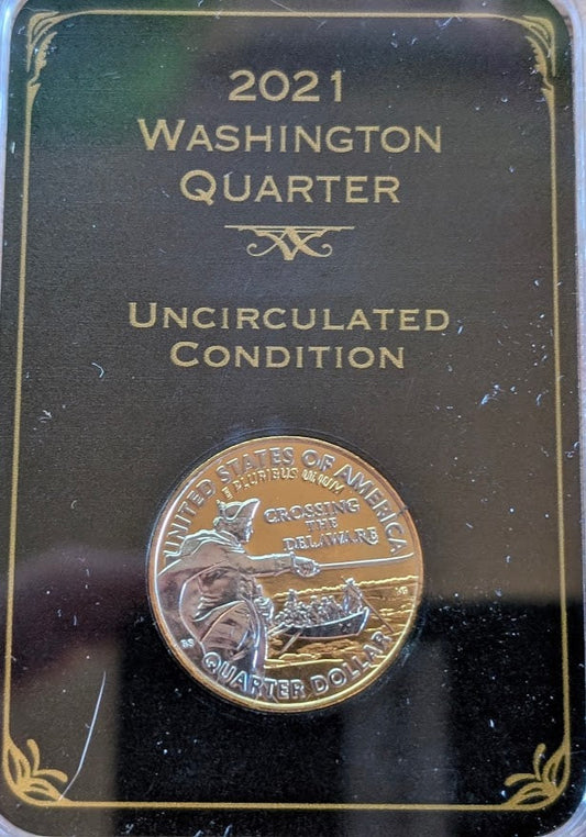2021 Gold & Platinum Washington Quarter in uncirculated condition.