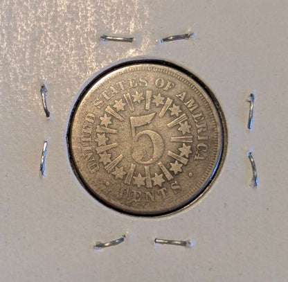1866 SHIELD NICKEL (with rays) - United States, First Year of Issue