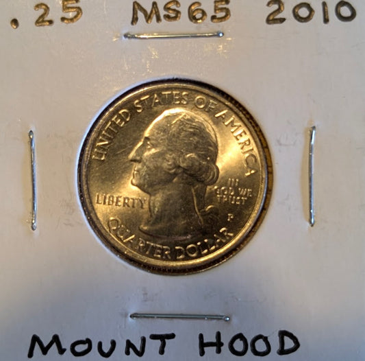 2010-P Mount Hood National Forest uncirculated quarter MS65 coin