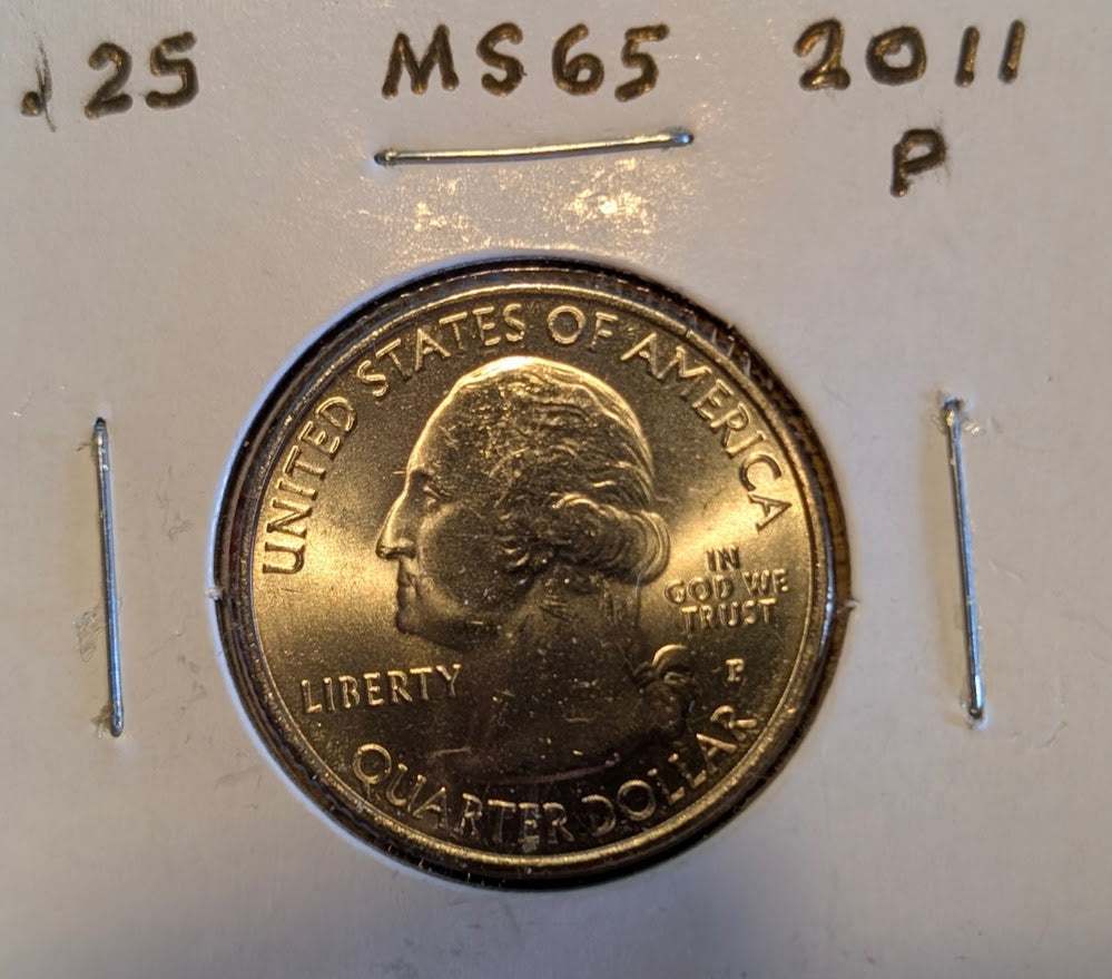 2011-P Vicksburg National Military Park quarter MS65 uncirculated coin with USS Cairo design