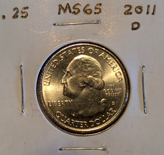 2011-D America the Beautiful Quarter 2011 MS65 uncirculated Washington Olympic National Park Roosevelt elk design