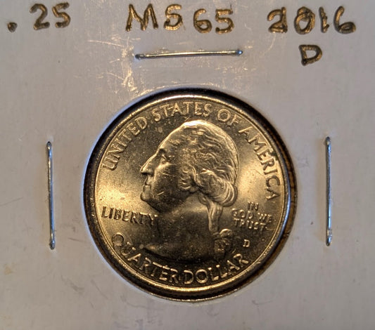 2016-D America the Beautiful Quarter Theodore Roosevelt National Park MS65 uncirculated coin