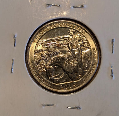 2016-D America the Beautiful Quarter featuring Theodore Roosevelt National Park in uncirculated MS65 condition