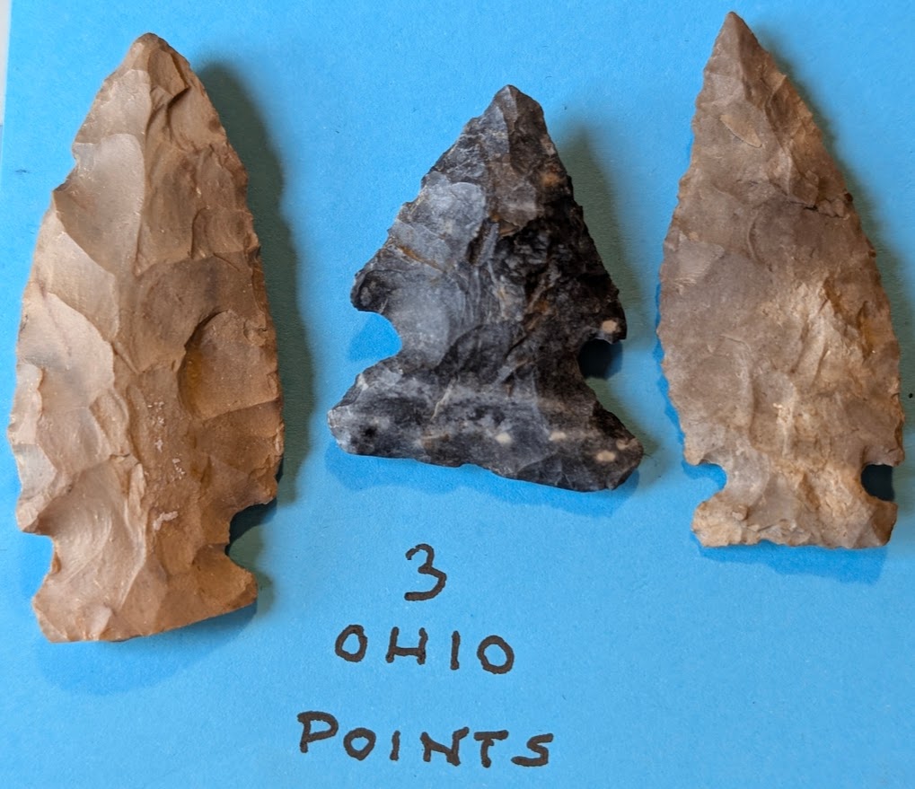 Set of 3 Authentic Native American Arrowheads — Ohio Find — Flint & Chert Points (Mixed Types)