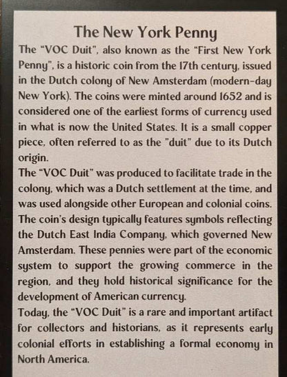 24hr Auction Item: 1760 VOC N.E. Indies Duit – "New York Penny" – Dutch East India Company  – Colonial New York