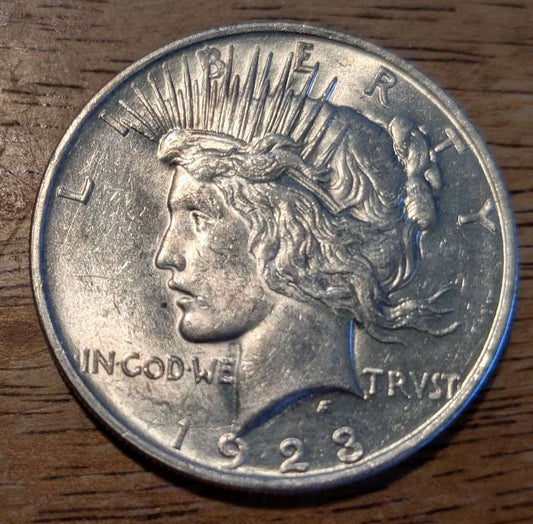 1923-D Peace Silver Dollar high-end uncirculated coin with strong luster and sharp details