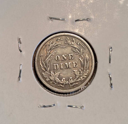 1913 Barber Dime – Reverse showing ONE DIME wreath design