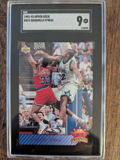 Shaquille O'Neal 1992-93 Upper Deck Top Prospects card, graded SGC 9.