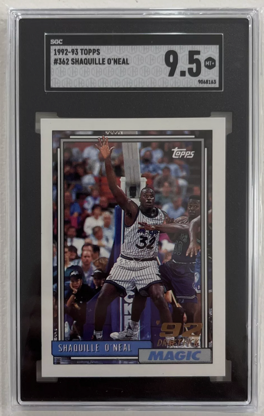 1992-93 Topps Shaquille O'Neal Gold RC card graded SGC 9.5.