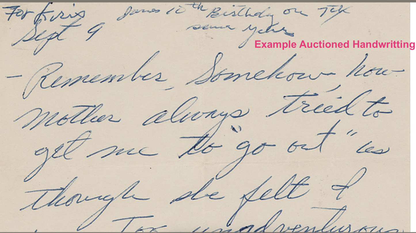 Marilyn Monroe Relic Card – Eternal Cuts – Compelling Handwriting Fragment ("day, called")