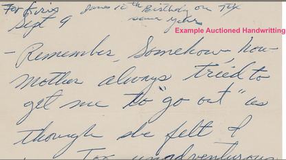 Marilyn Monroe Relic Card – Eternal Cuts – Compelling Handwriting Fragment ("day, called")