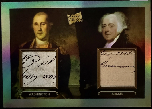 Original George Washington and John Adams handwritten manuscript relic fragments on antique paper