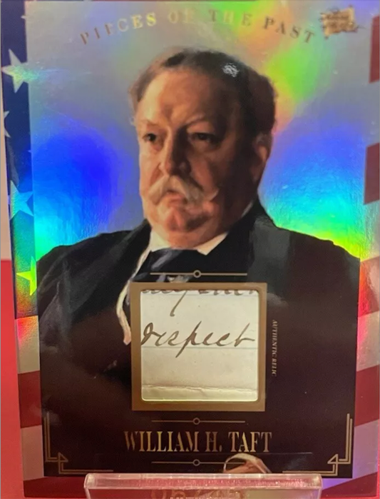 William H. Taft authentic handwriting fragment on patriotic historical relic card