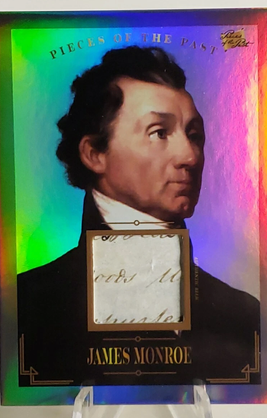 James Monroe authentic historical manuscript relic card with handwritten cursive fragment from early American presidency era